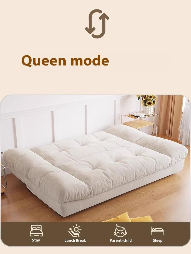 Aroma Homes Modern 3-Seater Convertible Sofabed - Brown - Image 3